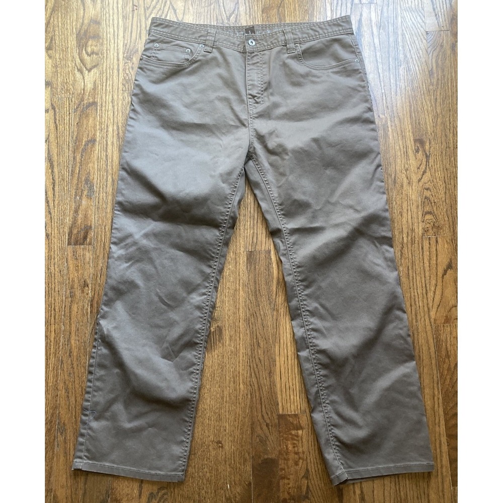 Prana Bridger Pants Mens Size 38x30 Slim Fit Brown Hiking Outdoors Casual Canvas